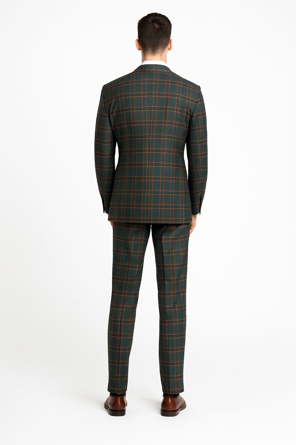 Mens Green Suit - Designer Brand Suit No Pleated Pants Modern Fit