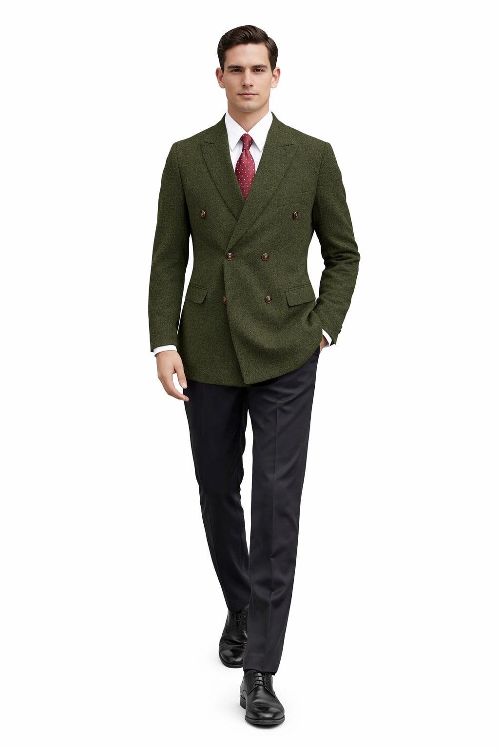 Mens Dark Green Winter Blazer - Hunter Sport Coat jacket Modern Fit 2 Buttons Style Notch