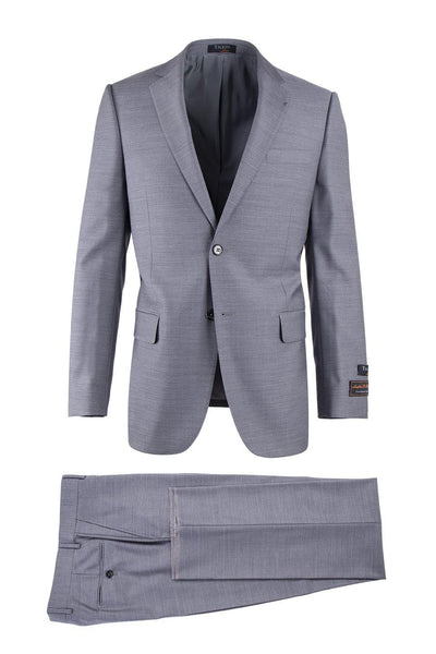 Tiglio Italian Suit - Real Wool Fabric Super 150's Novello Light Gray, Modern Fit Suit in Color Light Gray