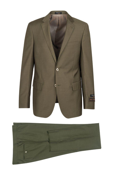 Tiglio Italian Suit - Real Wool Fabric Super 150's Novello Olive, Modern Fit Suit in Color Olive 1 tiglio-novello-olive-modern-fit-suit-36s  - from alligatorwarehouse.com