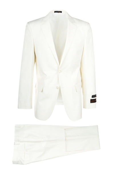 Tiglio Italian Suit - Real Wool Fabric Super 150's Novello Off-White, Modern Fit Suit in Color Off-White 1 tiglio-novello-off-white-modern-fit-pure-wool-suit-36s  - from alligatorwarehouse.com