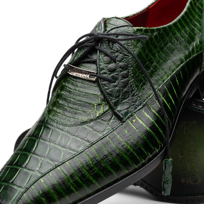 Marco Di Milano Moncalieri Green Genuine Alligator and Cobra Skin Dress Shoe 3 MONCALIERI_ALLIGATOR-COBRA_GREEN_8  - from alligatorwarehouse.com
