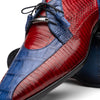 Marco Di Milano Moncalieri Navy/Red Genuine Alligator and Cobra Skin Dress Shoe 2 MONCALIERI_ALLIGATOR-COBRA_NAVY-RED_8  - from alligatorwarehouse.com