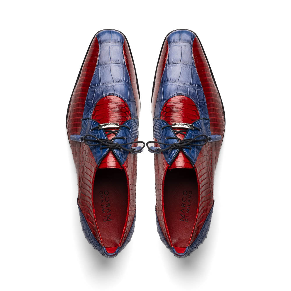 Marco Di Milano Moncalieri - Navy & Red Leather Loafers