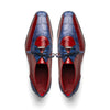 Marco Di Milano Moncalieri Navy/Red Genuine Alligator and Cobra Skin Dress Shoe 4 MONCALIERI_ALLIGATOR-COBRA_NAVY-RED_8  - from alligatorwarehouse.com