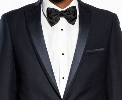 Navy Slim Fit 2 Piece Tuxedo With Satin Peak Lapel 2 SO4MT187S-02-34R  - from alligatorwarehouse.com