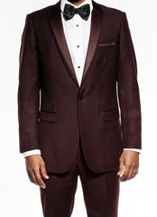 (38L, 40R, 42S, 44R, 44S, 48L) Slim Fit 2 Piece Brown Tuxedo