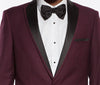 Burgundy Slim Fit 2 Piece Tuxedo With Satin Peak Lapel 2 SO4MT187S-08-BURGUNDY  - from alligatorwarehouse.com