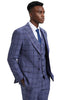 Men's Stacy Adams Two Button Vested Glen Plaid Check Suit in Light Purple Lavender 3 SM166H1-04-38R  - from alligatorwarehouse.com