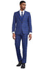 Men's Stacy Adams Bold Windowpane Plaid Print Vested Suit in Midnight Blue 2 SM177H1-26-38R  - from alligatorwarehouse.com