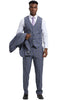 Men's Stacy Adams Two Button Vested Glen Plaid Check Suit in Grey 4 SM166H1-06-38R  - from alligatorwarehouse.com