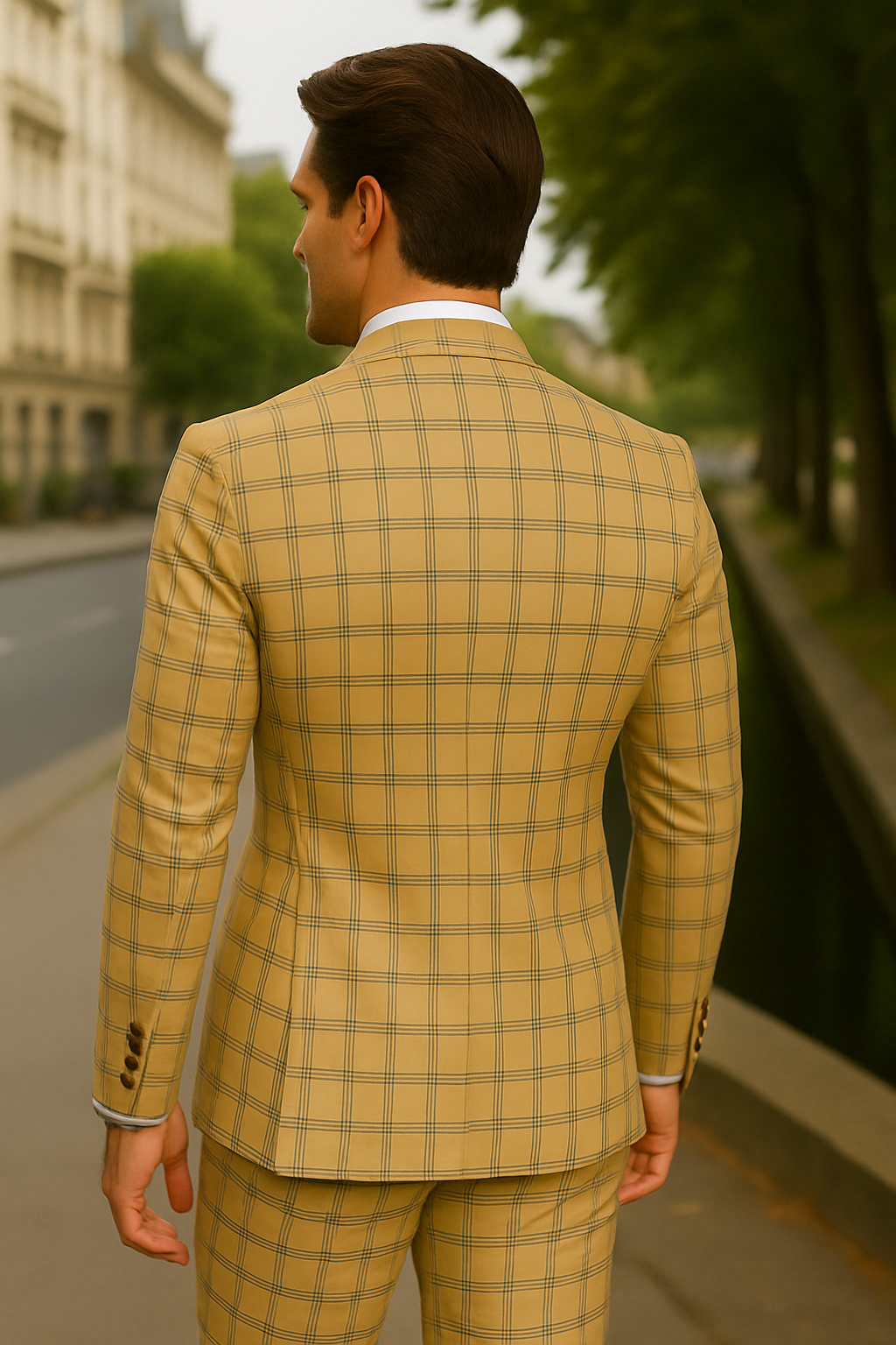 Wool Suit - Italian Made Business Suit by Statement Men's 3 Piece 100% Wool Fashion Suit - Modern Fit