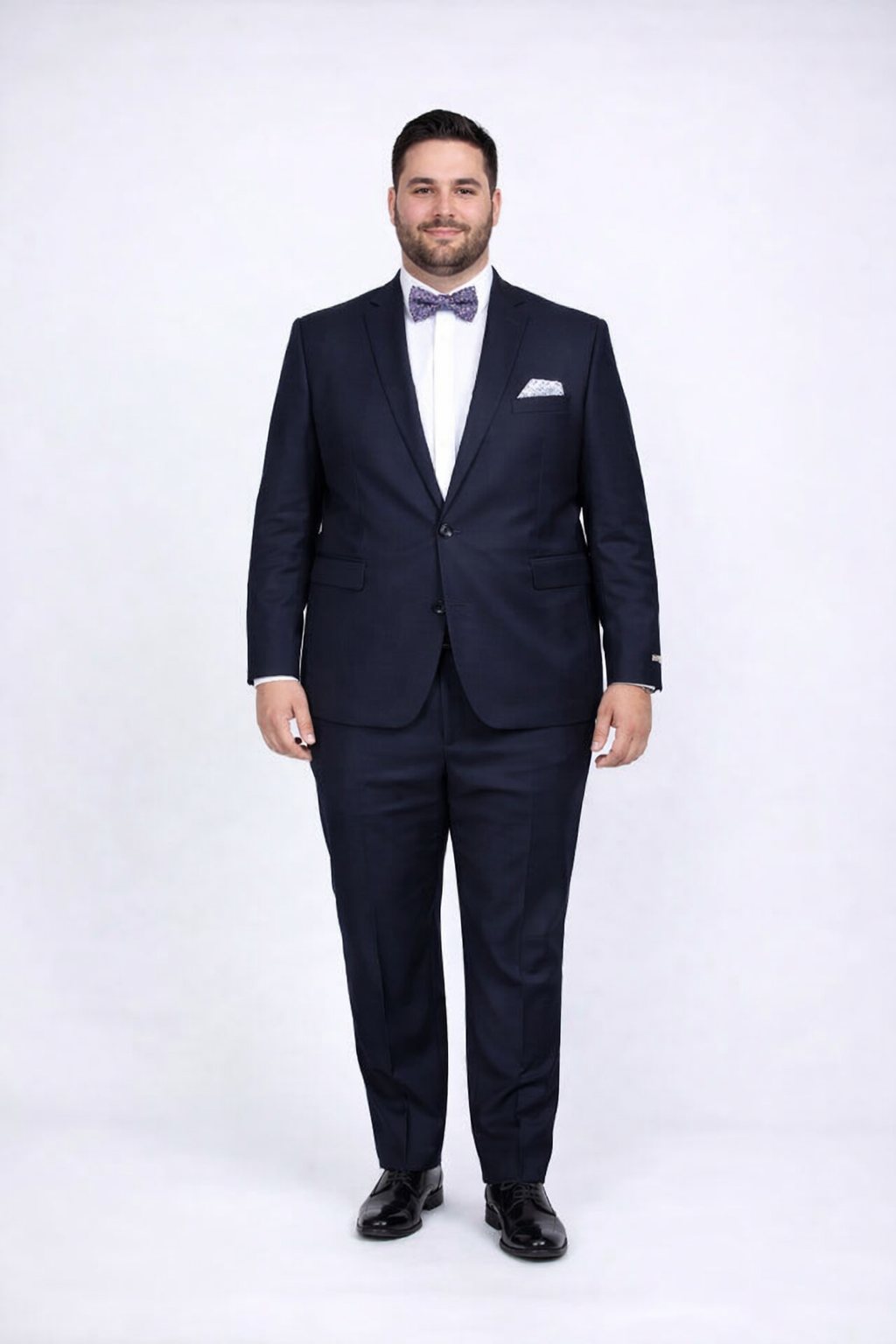 Rossiman Rossi Navy Blue Slim Fit Suit – Peak Lapel Tailored Formalwear for Men