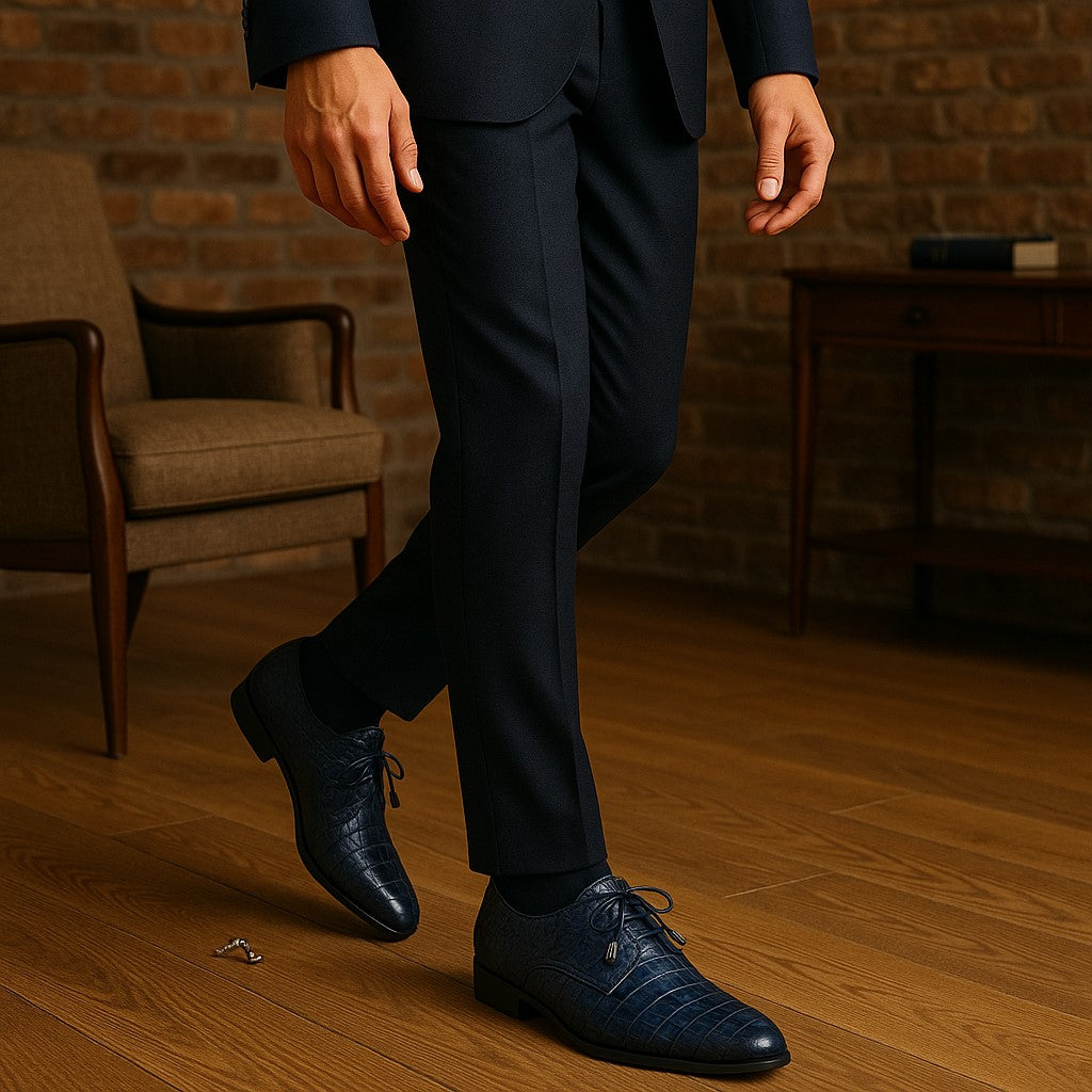 Marco Di Milano Lacio Navy Caiman Crocodile Derby