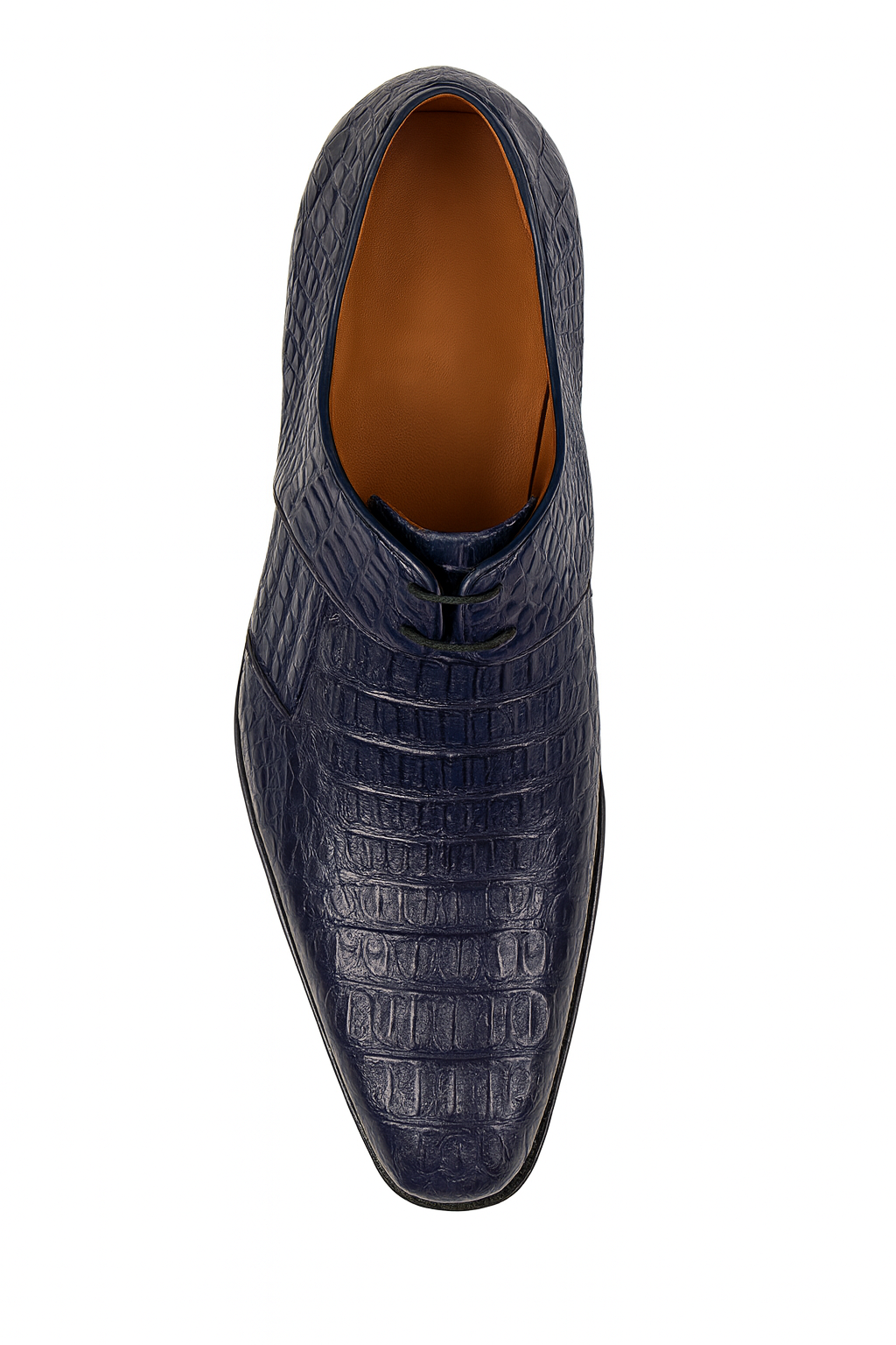 Men's Navy Crocodile & Calfskin Leather Slip-On Dress Loafers