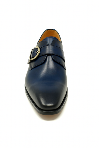 Mens Carrucci Classic Leather Fade Single D-Buckle Monk Strap Dress Shoe in Chestnut 42   - from alligatorwarehouse.com