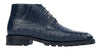 Navy Genuine Caiman Crocodile Belly Ankle Los Altos Boot 2   - from alligatorwarehouse.com