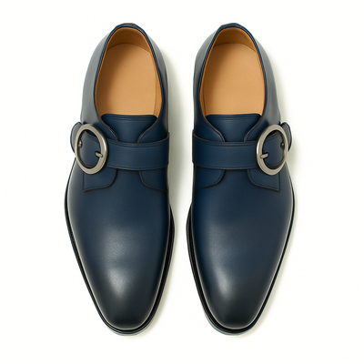 Mens Carrucci Classic Leather Fade Single D-Buckle Monk Strap Dress Shoe in Chestnut 47   - from alligatorwarehouse.com