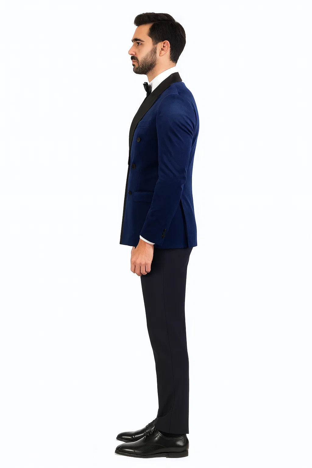 Navy Velvet Double Breasted Tuxedo Jacket – Wedding & Prom