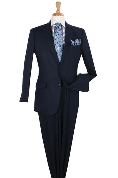 Mens Classic Fit Two Button Linen Summer Suit in Navy 1   - from alligatorwarehouse.com