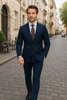 Wool Suit - Italian Made Business Suit by Statement Men's 2 Piece 100% Wool Modern Fit Suit - Subtle Windowpane 17 TRIESTE_Black_38R  - from alligatorwarehouse.com