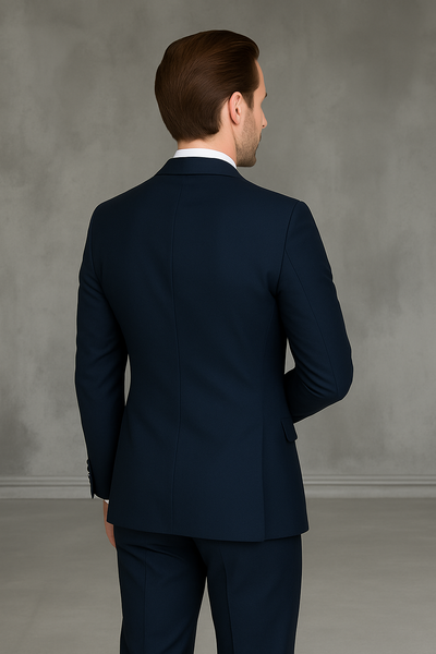 Wool Suit - Italian Made Business Suit by Statement Men's 2 Piece 100% Wool Modern Fit Suit - Subtle Texture 9 VERNAZA_Black_38R  - from alligatorwarehouse.com