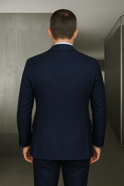 Wool Suit - Italian Made Business Suit by Statement Men's 3 Piece 100% Wool Fashion Suit - Herringbone Stripes 10 GARDA_Black_38R  - from alligatorwarehouse.com