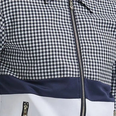 Walking Suit - Mens Houndstooth 2pc Navy Tracksuit 5   - from alligatorwarehouse.com