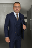 Wool Suit - Italian Made Business Suit by Statement Men's 3 Piece 100% Wool Fashion Suit - Herringbone Stripes 6 GARDA_Black_38R  - from alligatorwarehouse.com