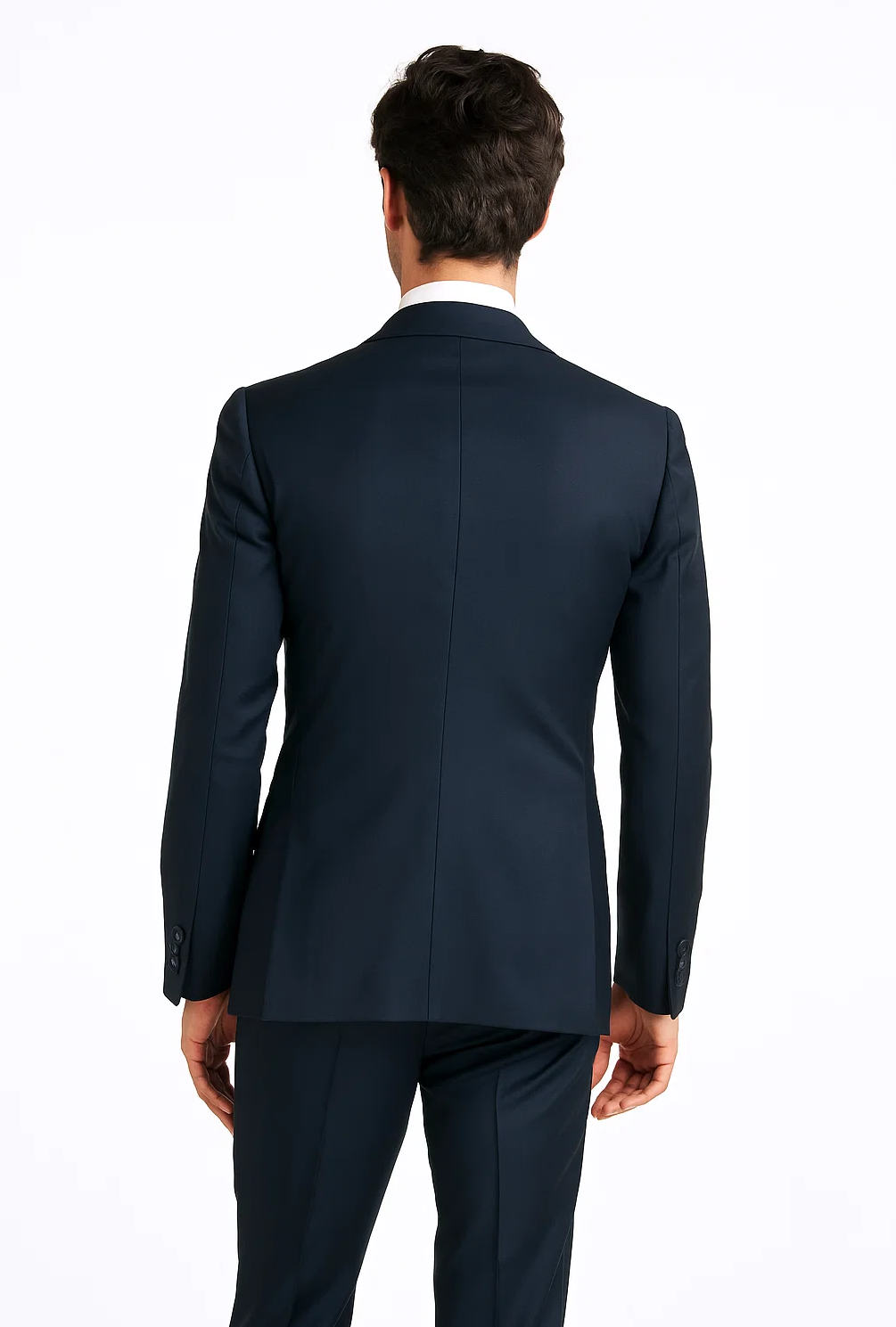 Suits With Baggy Pleated Pants - Wide Leg Pants 100% Wool - Classic Fit in Navy Single Breast Lapel by Rossiman 6   - from alligatorwarehouse.com