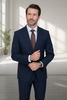 Wool Suit - Italian Made Business Suit by Statement Men's 2 Piece 100% Wool Modern Fit Suit - Subtle Windowpane 16 TRIESTE_Black_38R  - from alligatorwarehouse.com