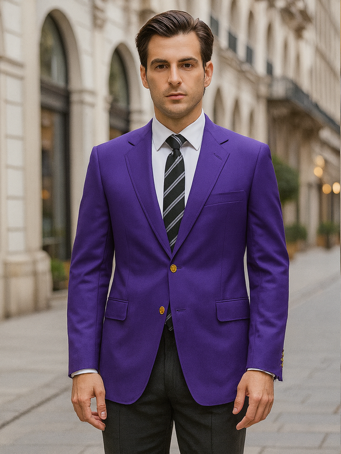 Basics Men's Purple Blazer Jacket