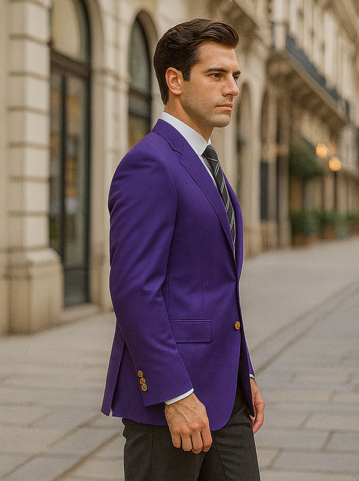 Basics Men's Purple Blazer Jacket