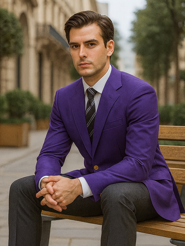 Basics Men's Purple Blazer Jacket