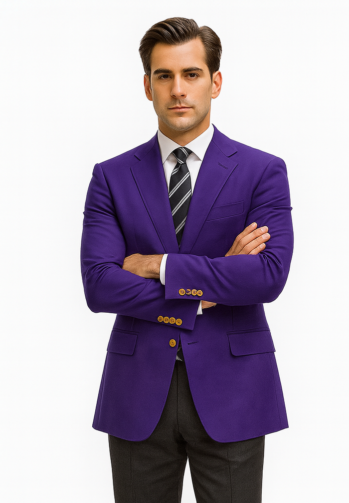 Basics Men's Purple Blazer Jacket