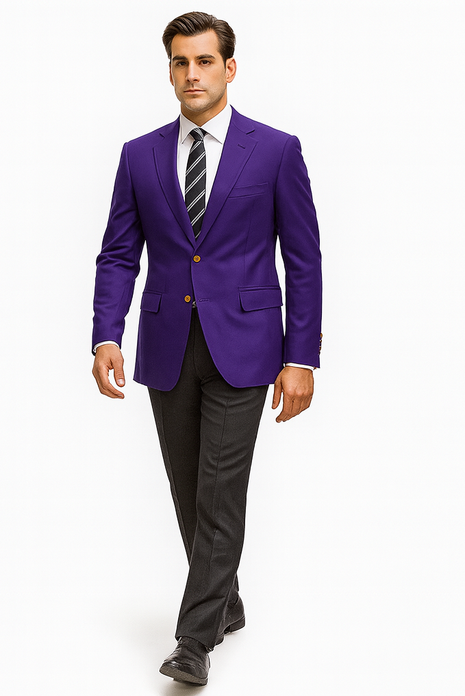 Basics Men's Purple Blazer Jacket