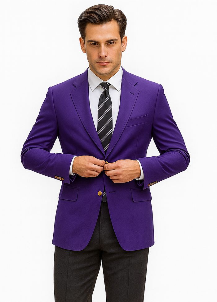 Basics Men's Purple Blazer Jacket
