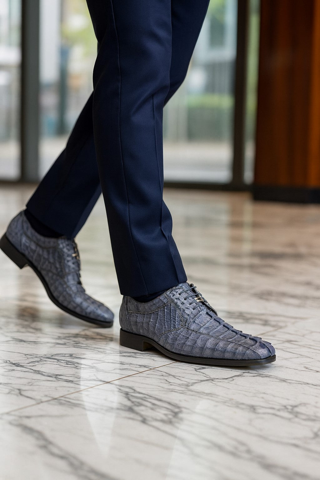 Marco Di Milano Cancun New Gray Caiman Crocodile Derby