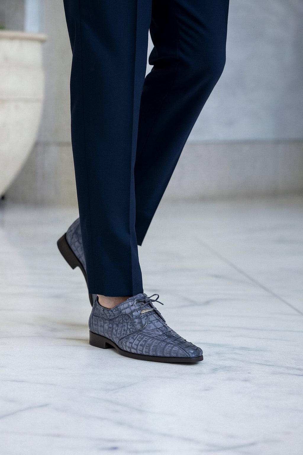 Marco Di Milano Cancun New Gray Caiman Crocodile Derby