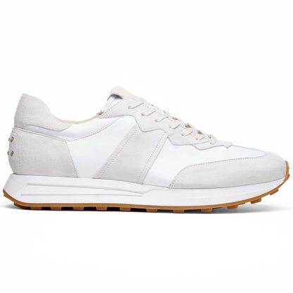 Zelli Roxi Italian Suede and Calfskin Luxury Sneaker in White