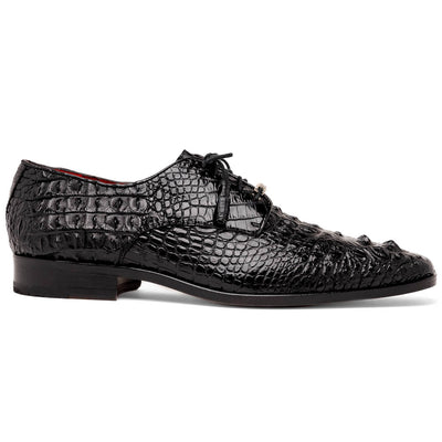 Marco Di Milano Nilo Black Nile Crocodile Derby Shoe 1 NILO_NILOTICUS_BLACK_8  - from alligatorwarehouse.com