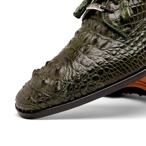 Marco Di Milano Nilo Nile Crocodile Derby Green Shoe