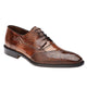 Men's Belvedere Nino Slanted Wingtip Ostrich Leg & Eel Dress Shoe in Camel