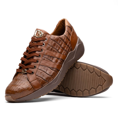 Marco Di Milano Nino Men's Bay Apache Sleek Genuine Caiman Crocodile Sneaker 2 NINO_CAIMAN FUSCUS_BAY APACHE_8  - from alligatorwarehouse.com