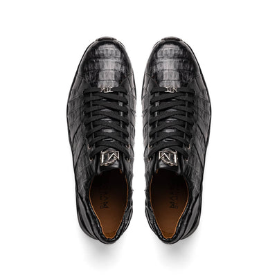 Genuine caiman crocodile sneakers Black Shoe