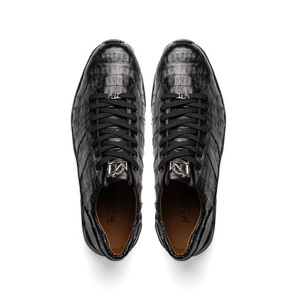 Genuine caiman crocodile sneakers Black Shoe
