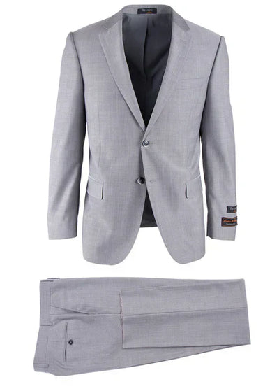 Novello Light Gray Herringbone, Modern Fit, Pure Wool Suit by Tiglio Luxe 12A005 1   - from alligatorwarehouse.com