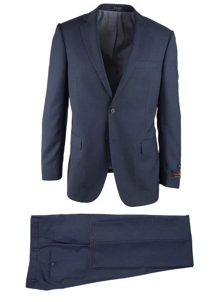 Novello Blue Birdseye, Modern Fit, Pure Wool Suit by Tiglio Luxe IDM7018/9 1   - from alligatorwarehouse.com