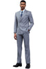 Men's Designer Stacy Adams Classic Double Breasted Suit in Grey 3 SMD282H1-09-34R  - from alligatorwarehouse.com