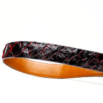 Marco Di Milano Olivieri Blackcherry Leather Belted Loafer